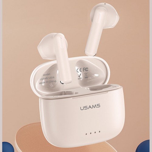 Беспроводные TWS наушники Usams-US14 ENC BT 5.3 Milky White