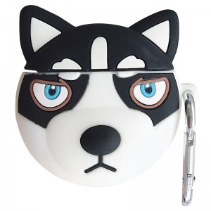 Силиконовый футляр Husky для наушников AirPods Pro + карабин Black