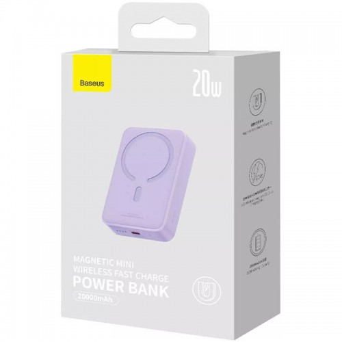 Power Bank Baseus Magnetic Mini OS 20W c БЗУ 10000 mAh (PPCX110105) Purple