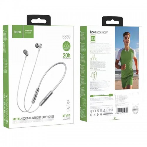 Наушники Bluetooth Hoco ES69 Platium neck-mounted Grey
