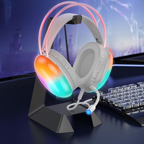 Накладные наушники Hoco W109 Rich gaming (USB+3.5mm/2m) White