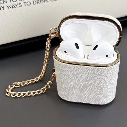Кожаный футляр Suitcase для наушников AirPods 1/2 White