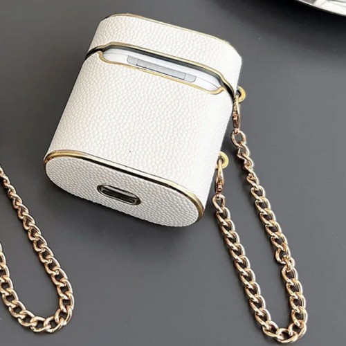 Кожаный футляр Suitcase для наушников AirPods 1/2 White