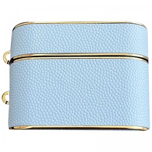 Кожаный футляр Suitcase для наушников AirPods 3 Blue
