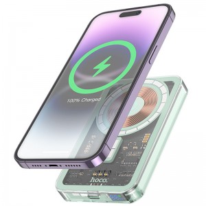 Power Bank Hoco Q14 Ice Crystal PD20W с БЗУ 5000 mAh Blue