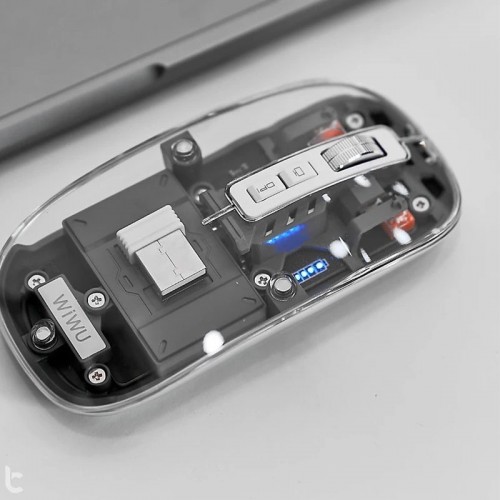 Беспроводная мышь WIWU Crystal WM105 Dual bluetooth+ 2.4G Grey