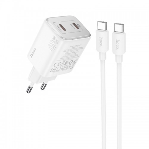 МЗП Hoco N42 Elogiado 2C PD45W + Type to Type-C White