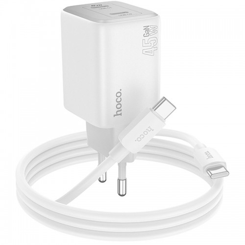 МЗП Hoco N42 Elogiado 2C PD45W + Type to Type-C White