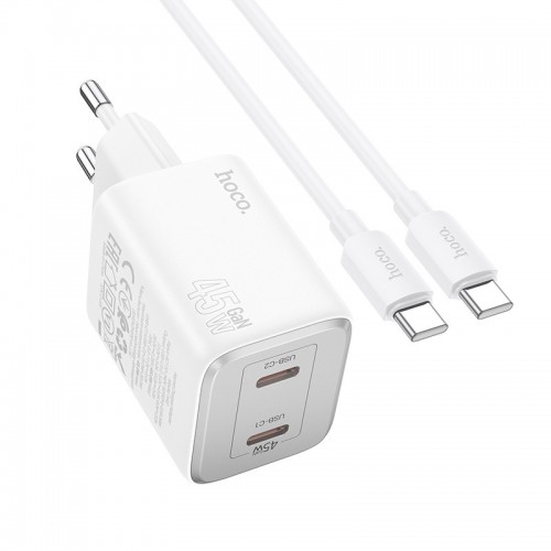 МЗП Hoco N42 Elogiado 2C PD45W + Type to Type-C White