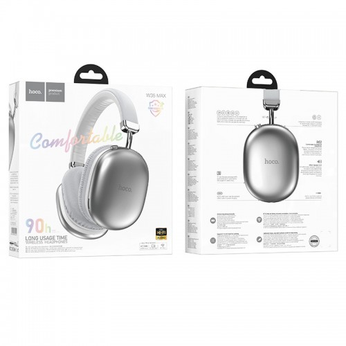 Накладні бездротові навушники Hoco W35 Max Joy Silver