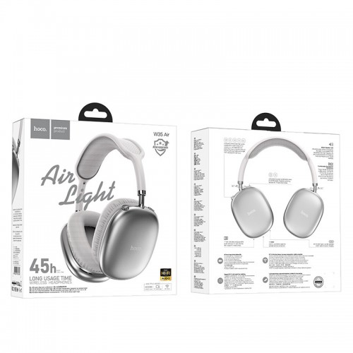 Накладные беспроводные наушники Hoco W35 Air Triumph Silver
