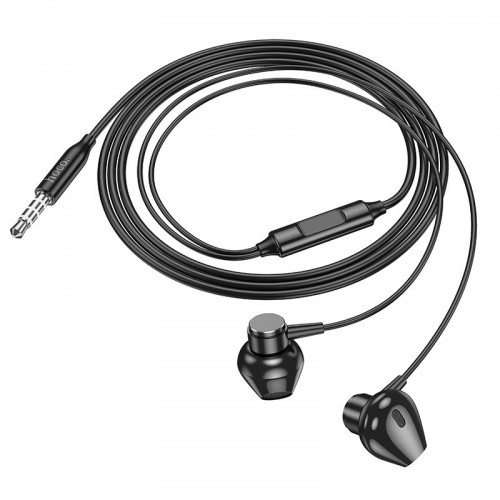 Стерео Наушники Hoco M125 Smart metal universal (3.5mm/1.2m) Black