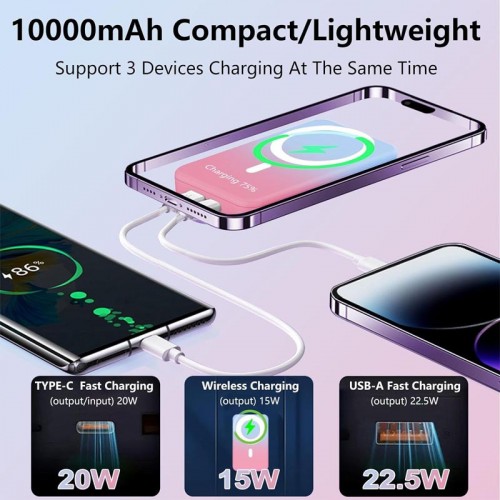 Power Bank JJT-A27-1 Gradient PD20W+QC 22.5W с БЗУ 10000 mAh Blue / Pink