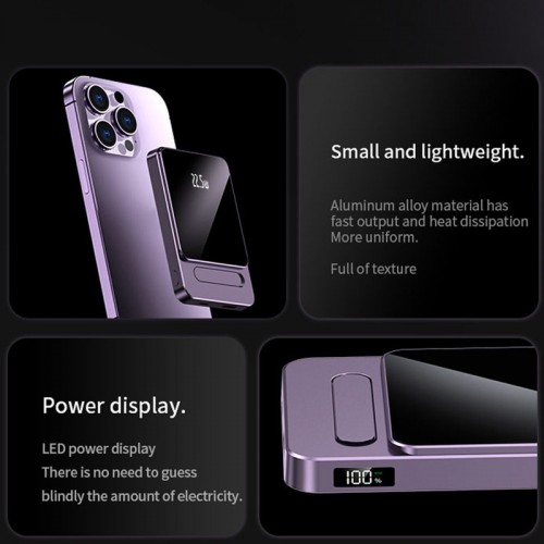 Power Bank JJT-A77 PD20W+QC 22.5W с БЗУ 10000 mAh Purple