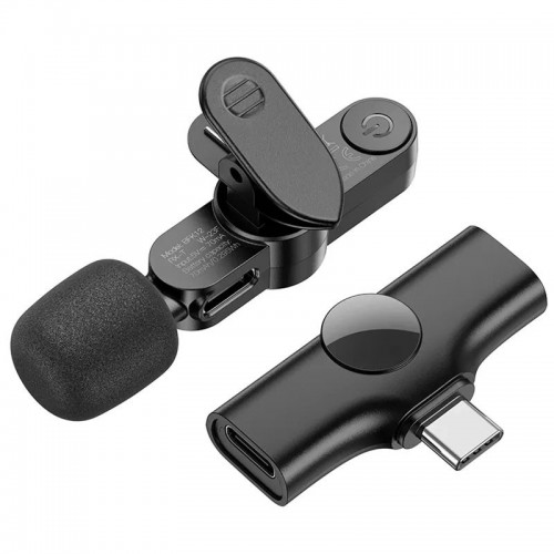 Петличный беспроводной микрофон Borofone BFK12 Trophy lavalier Type-C (Black)