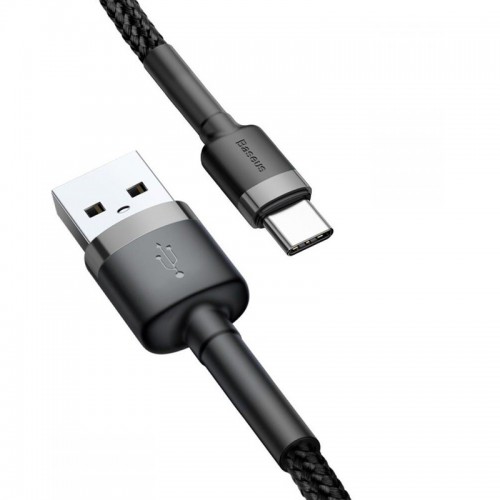 Дата кабель Baseus Cafule Type-C Cable 3A (1m) (CATKLF-B) Black / Grey