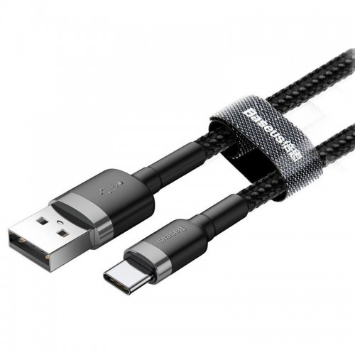 Дата кабель Baseus Cafule Type-C Cable 3A (1m) (CATKLF-B) Black / Grey