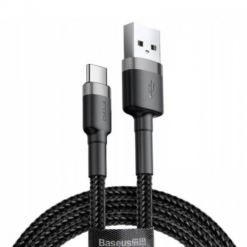 Дата кабель Baseus Cafule Type-C Cable 3A (1m) (CATKLF-B) Black / Grey