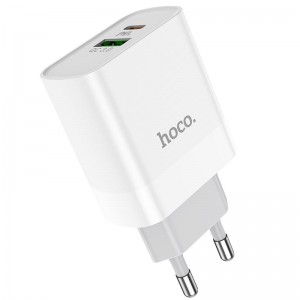 СЗУ HOCO C80A Plus Rapido PD20W+QC3.0 (1Type-C/1USB) White