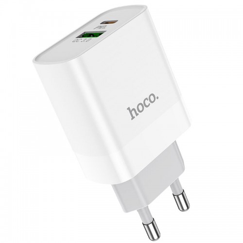 СЗУ HOCO C80A Plus Rapido PD20W+QC3.0 (1Type-C/1USB) White