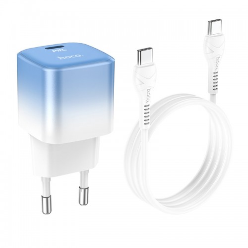 МЗП HOCO C101A PD20W (1C) + Type-C to Type-C Ice Blue