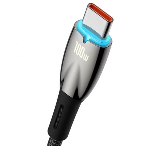 Дата кабель Baseus Glimmer Series Fast Charging Data Cable USB to Type-C 100W 2m (CADH00050) Black