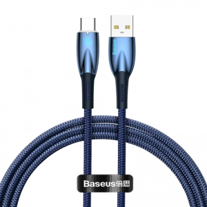 Дата кабель Baseus Glimmer Series Fast Charging Data Cable USB to Type-C 100W 2m (CADH00050) Blue