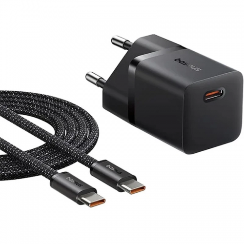 СЗУ Baseus GaN5 Fast Charger (mini) 1C 25W + Type-C to Type-C (P10110909113) Cluster Black