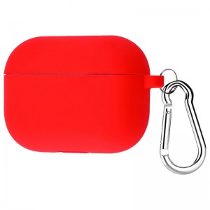 Силиконовый футляр с карабином для наушников AirPods Pro Red