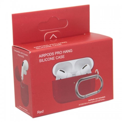 Силиконовый футляр с карабином для наушников AirPods Pro Red