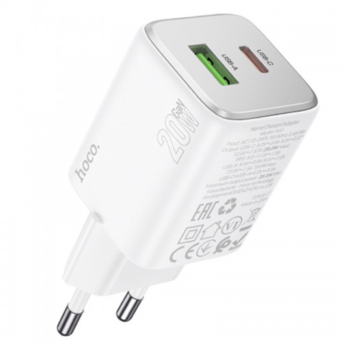 СЗУ Hoco N41 Almighty PD20W+QC3.0 White