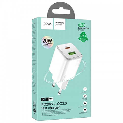 СЗУ Hoco N41 Almighty PD20W+QC3.0 White