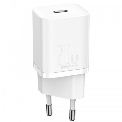 СЗУ Baseus Super Si Quick Charger 1C 20W + кабель Type-C to Lightning (TZCCSUP-B) White
