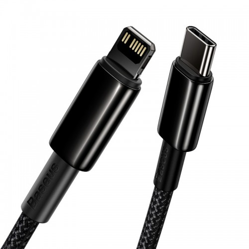 Дата кабель Baseus Tungsten Gold Type-C to Lightning PD 20W (1m) (CATLWJ) Black