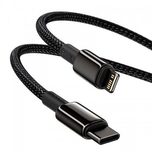 Дата кабель Baseus Tungsten Gold Type-C to Lightning PD 20W (1m) (CATLWJ) Black