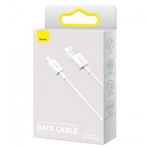 Дата кабель Baseus Superior Series Fast Charging MicroUSB Cable 2A (1m) (CAMYS) White