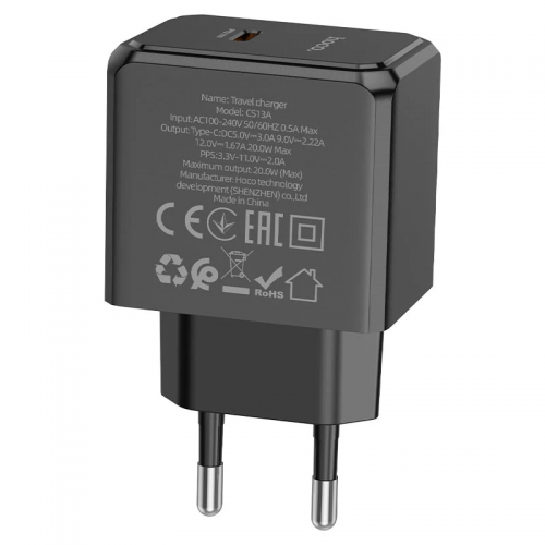 Сетевое зарядное устройство HOCO CS13A Ocean PD20W (1USB-C) Black
