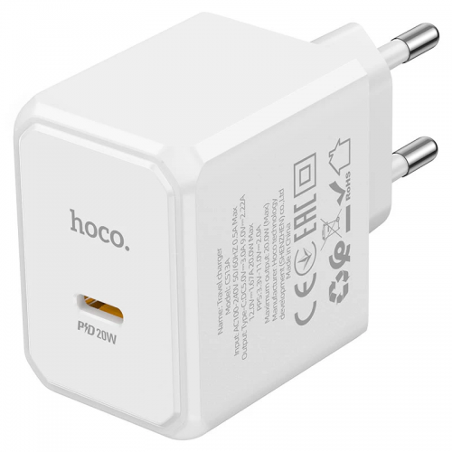 Сетевое зарядное устройство HOCO CS13A Ocean PD20W (1USB-C) White