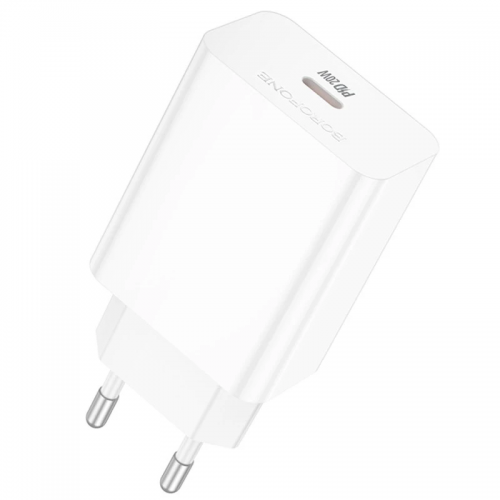 Мережевий зарядний пристрій Borofone BA21A Pro Long journey PD20W (1USB-C) White