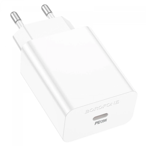 Мережевий зарядний пристрій Borofone BA21A Pro Long journey PD20W (1USB-C) White