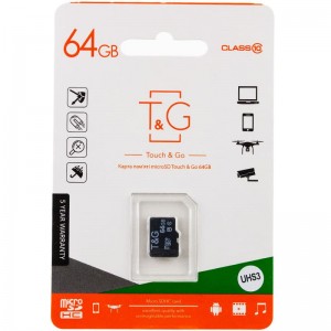 Карта памяти T&G microSDXC (UHS-3) 64 GB class 10 (без адаптера)
