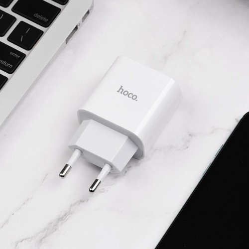 Сетевое зарядное устройство Hoco C76A Plus Speed source PD20W charger (EU) White