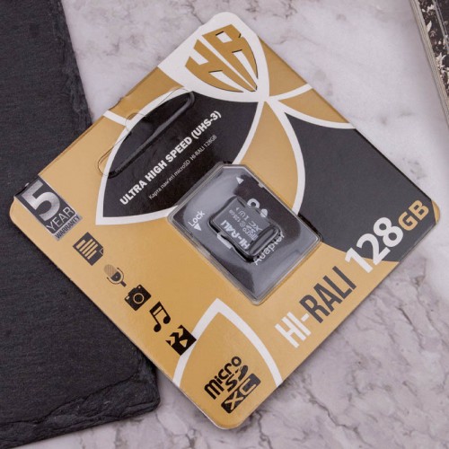 Карта памяти Hi-Rali microSDXC (UHS-3) 128 GB Card Class 10 с адаптером