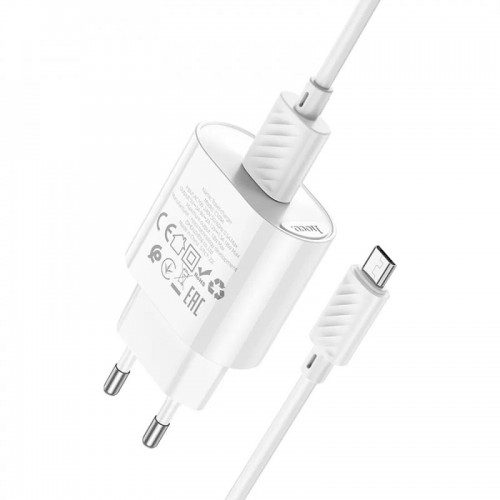Сетевое зарядное устройство HOCO C109A Fighter QC3.0 + MicroUSB White