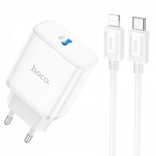 Сетевое зарядное устройство Hoco C104A PD 20W Type-C to Lightning