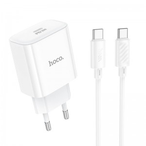 Сетевое зарядное устройство Hoco C76A Pro Majestic PD30W (1C) + Type-C to Type-C White