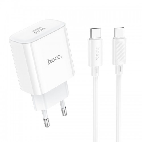 Сетевое зарядное устройство Hoco C76A Pro Majestic PD30W (1C) + Type-C to Type-C White