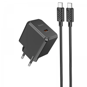 Сетевое зарядное устройство HOCO CS13A Ocean PD20W (1USB-C) + Type-C to Type-C Black
