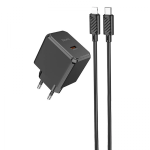 Сетевое зарядное устройство HOCO CS13A Ocean PD20W (1USB-C) + Type-C to Lightning Black