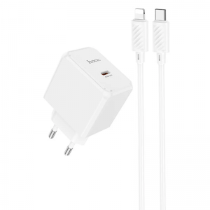 Сетевое зарядное устройство HOCO CS13A Ocean PD20W (1USB-C) + Type-C to Lightning White